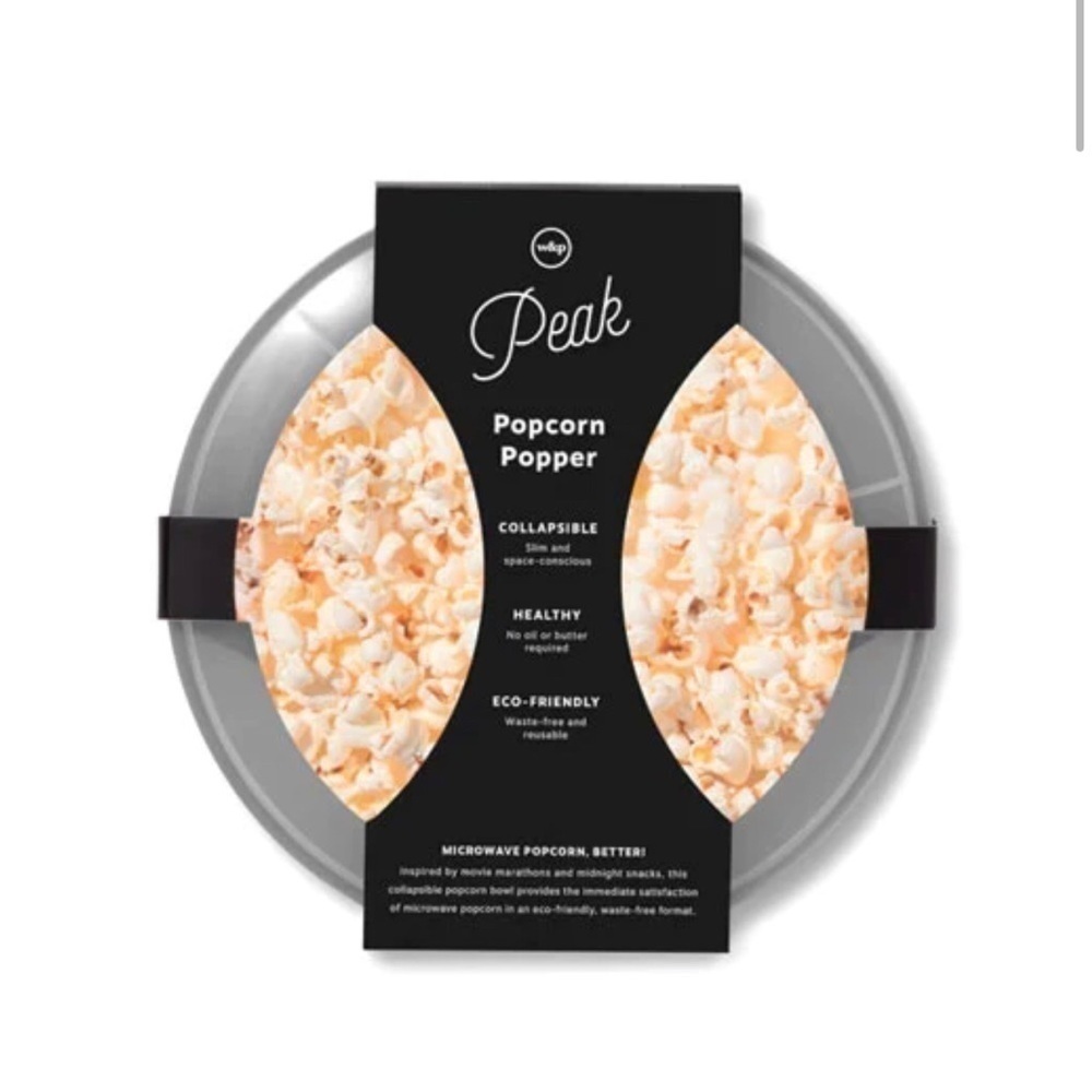 Peak Popcorn popper Collapsible space saving silicone bowl NEW in box